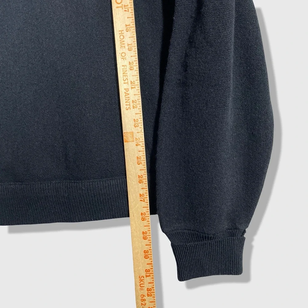 IZOD V-Neck Sweater‎ Mens Large Black Vintage Preppy Minimalist Casual Acrylic